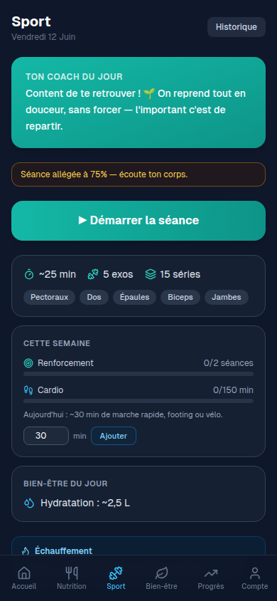 La séance de sport du jour dans Nalu